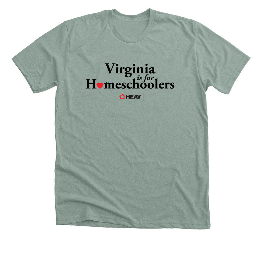 Virginia Is for Homeschoolers, a Heather Sage Premium Unisex Tee