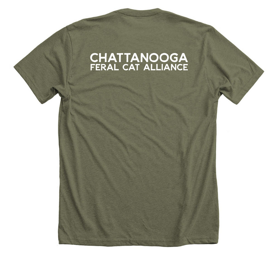 Get in loser, we?re going trapping!, a Heather Olive Premium Unisex Tee (back-view)