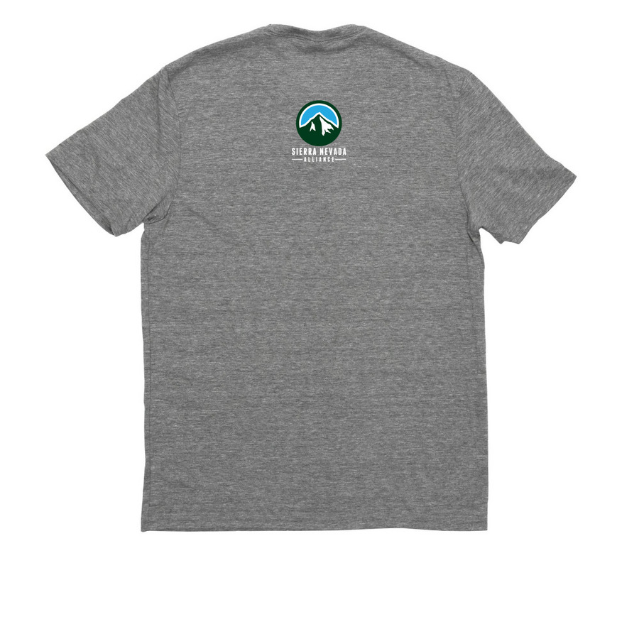 Alliance Apparel: Pika, a Aluminum Grey Allmade Eco Triblend Unisex Tee (back-view)
