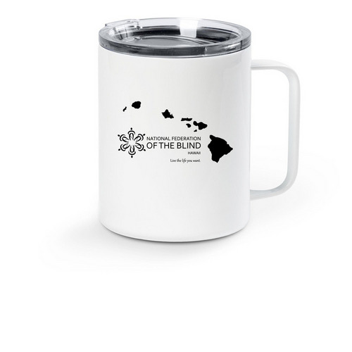 NFBH Hawaiian Islands Travel Mugs, a White Stainless Steel Travel Mug