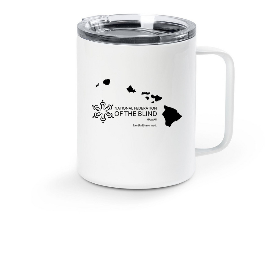 NFBH Hawaiian Islands Travel Mugs, a White Stainless Steel Travel Mug
