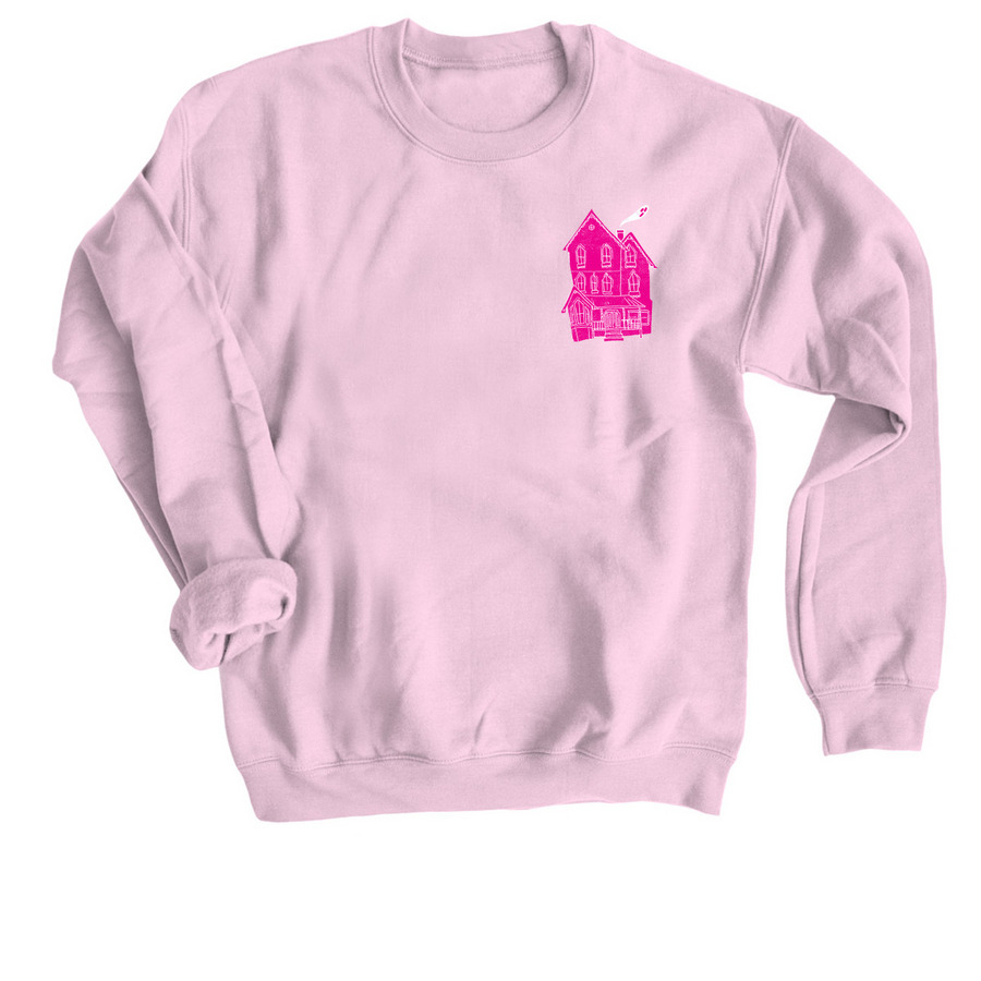 the smallest ghost, a Light Pink Crewneck Sweatshirt