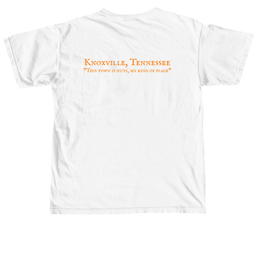 Knoxville Mikey Tee, a White Comfort Colors Unisex Tee (back-view)
