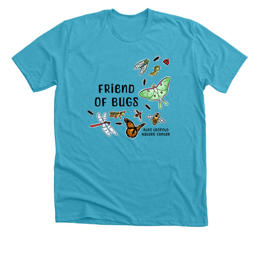 Friend of Bugs, a Heather Aqua Premium Unisex Tee