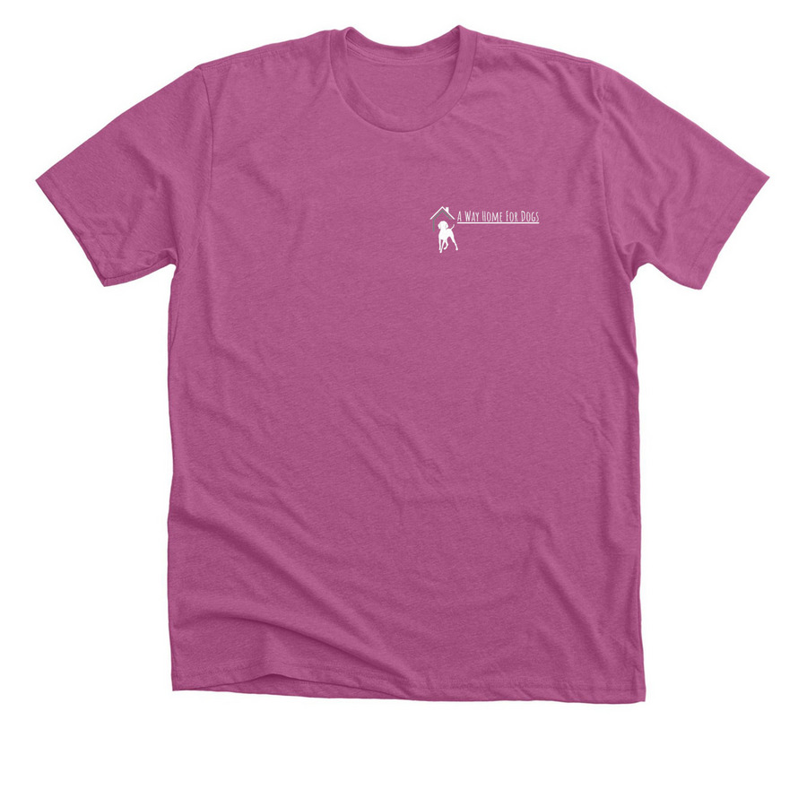 (Volunteers) We don't leave them behind, a Heather Magenta Premium Unisex Tee