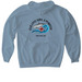 Our Lives Have a Porpoise- light colors, a Stone Blue Gildan Softstyle Pullover Hoodie (back-view)