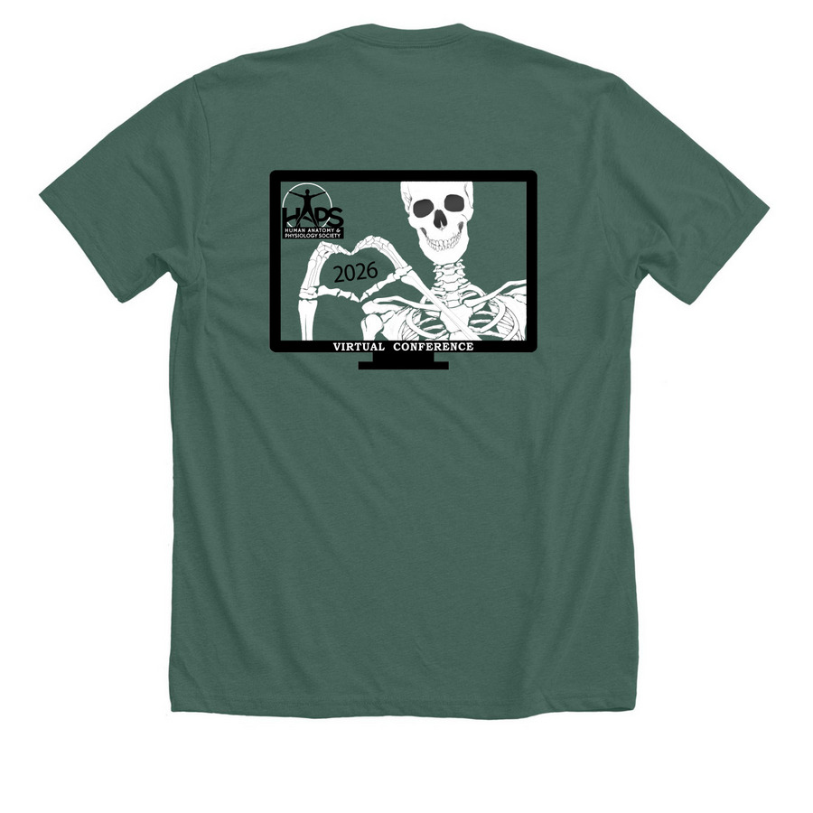 HAPS Virtual Conference, a Heather Forest Premium Unisex Tee (back-view)
