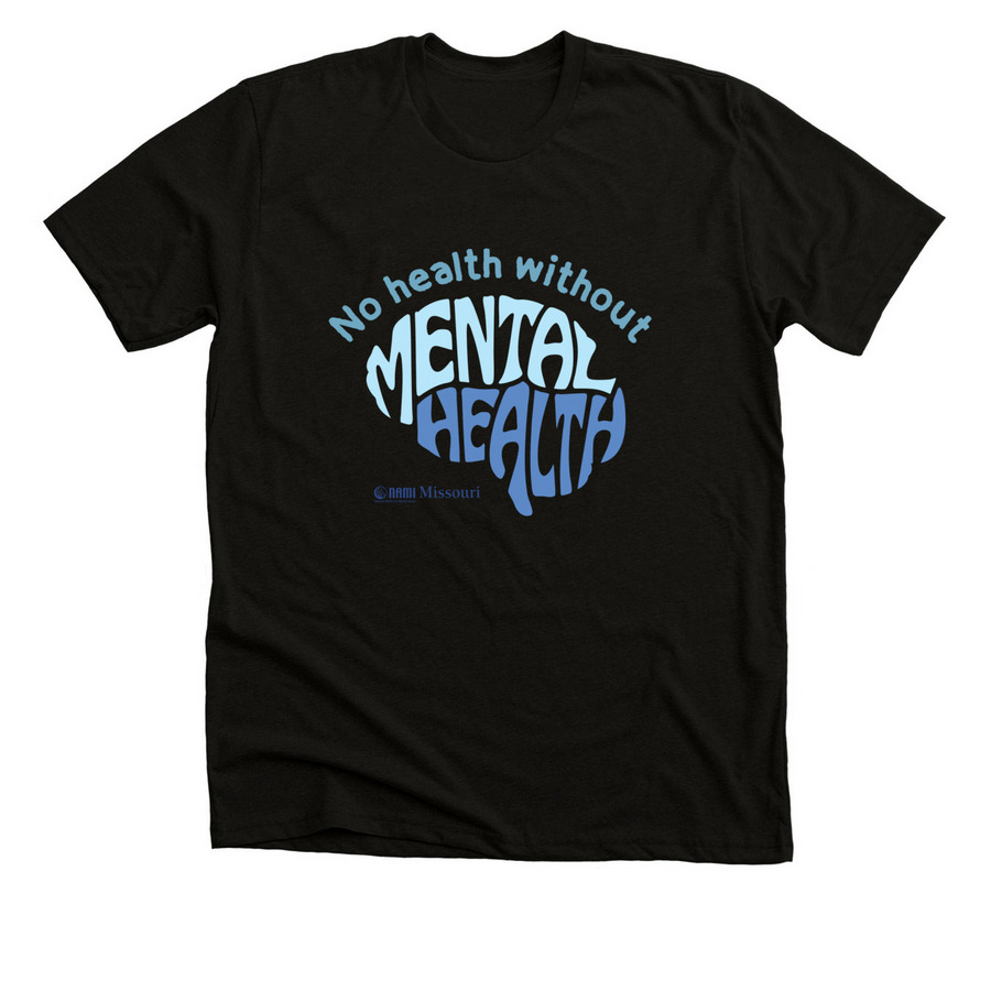 No Health Without Mental Health, a Solid Black Blend Premium Unisex Tee