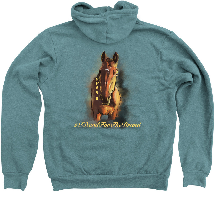 Safe Harbor Standardbreds, a Heather Deep Teal Zip Up Hoodie (back-view)