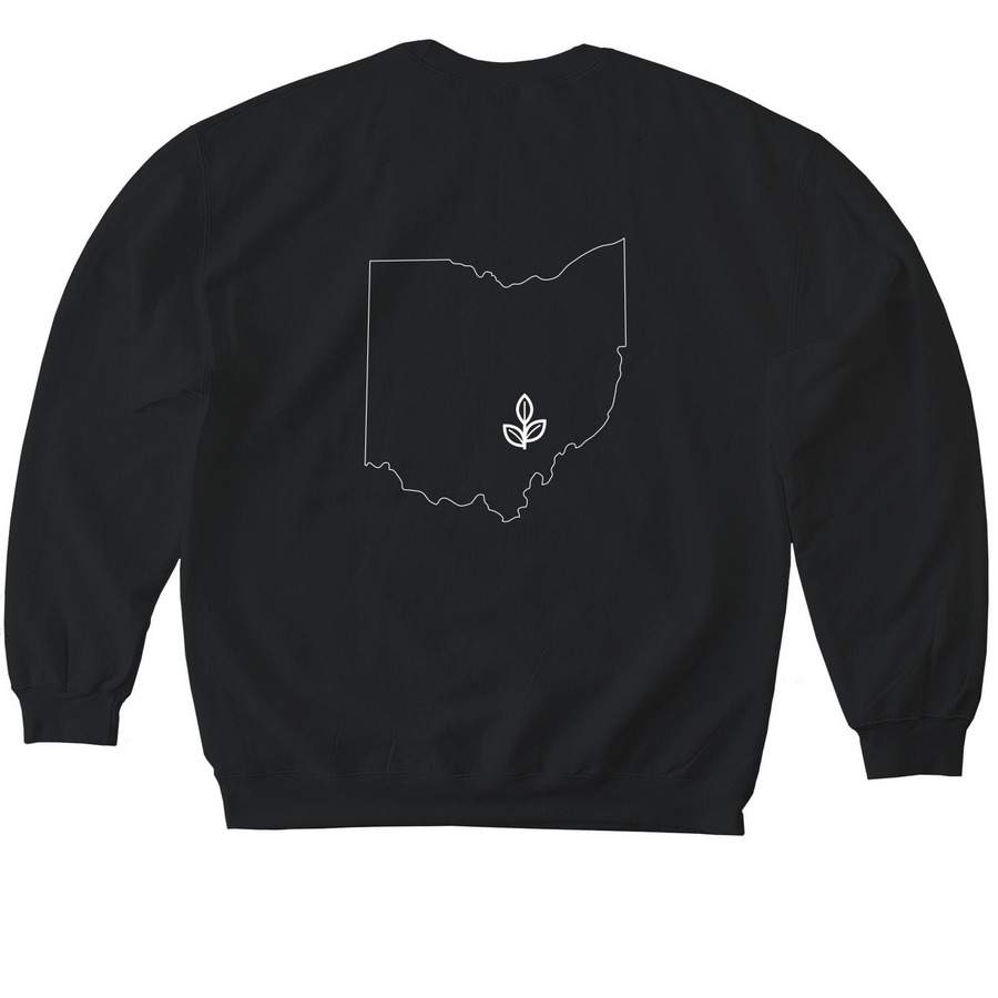GH Logo Apparel, a Black Softstyle Crewneck Sweatshirt (back-view)