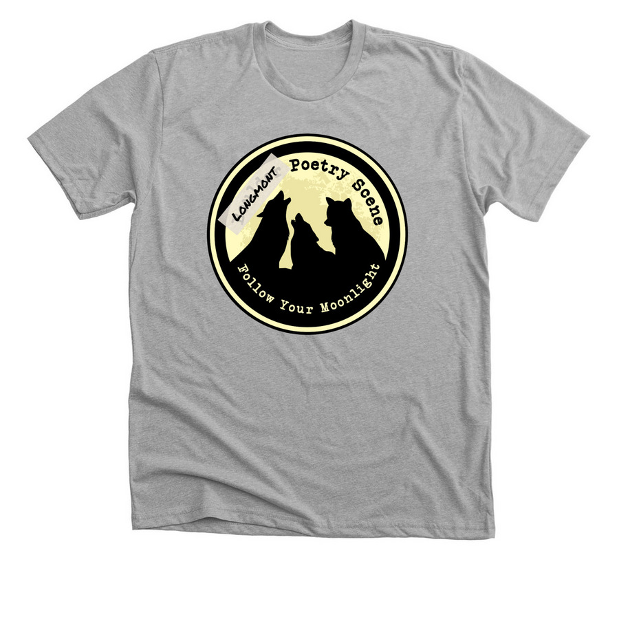 Longmont Poetry Scene, a Athletic Heather Premium Unisex Tee