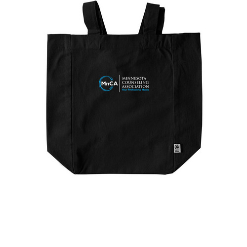 MnCA tote bags, a Black Recycled Cotton Tote Bag