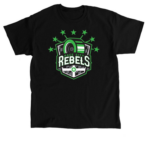 Race City Rebels logo T-Shirt, a Black Classic Unisex Tee