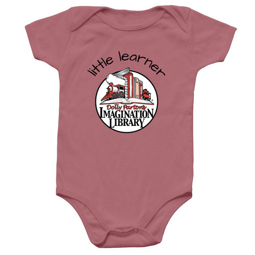 Dolly Parton's Little Learner, a Mauve Infant Onesie