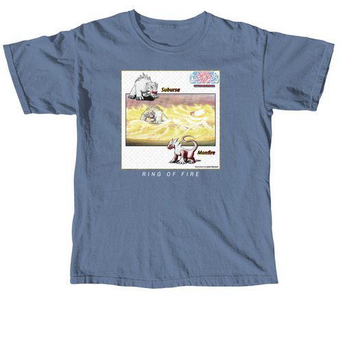 ELEMENTAL CREATURES MONFIRE & SUBURSA, a Blue Jean Comfort Colors Unisex Tee
