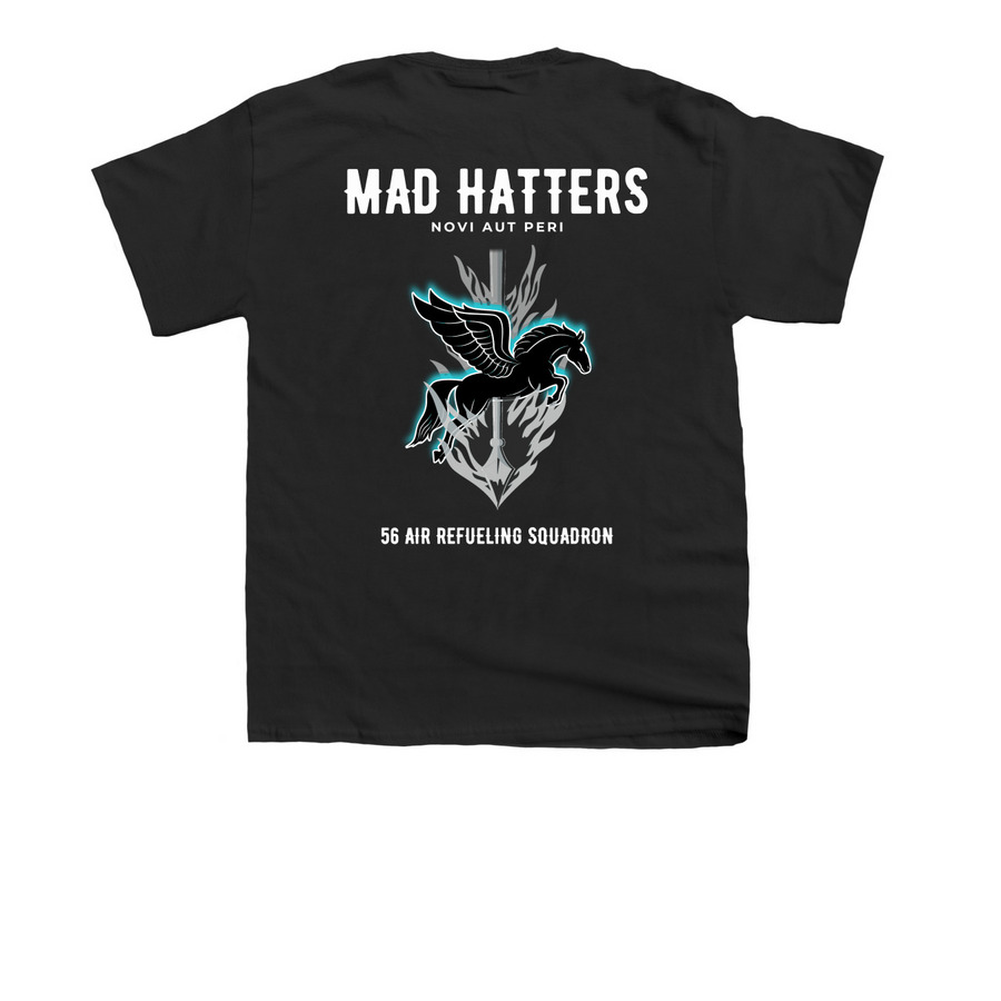 New Mad Hatter Shirt Collection, a Black Youth Unisex Tee (back-view)
