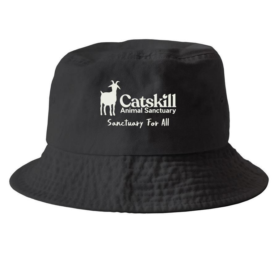 Ivory CAS Logo Hats, a Black Printed Bucket Hat