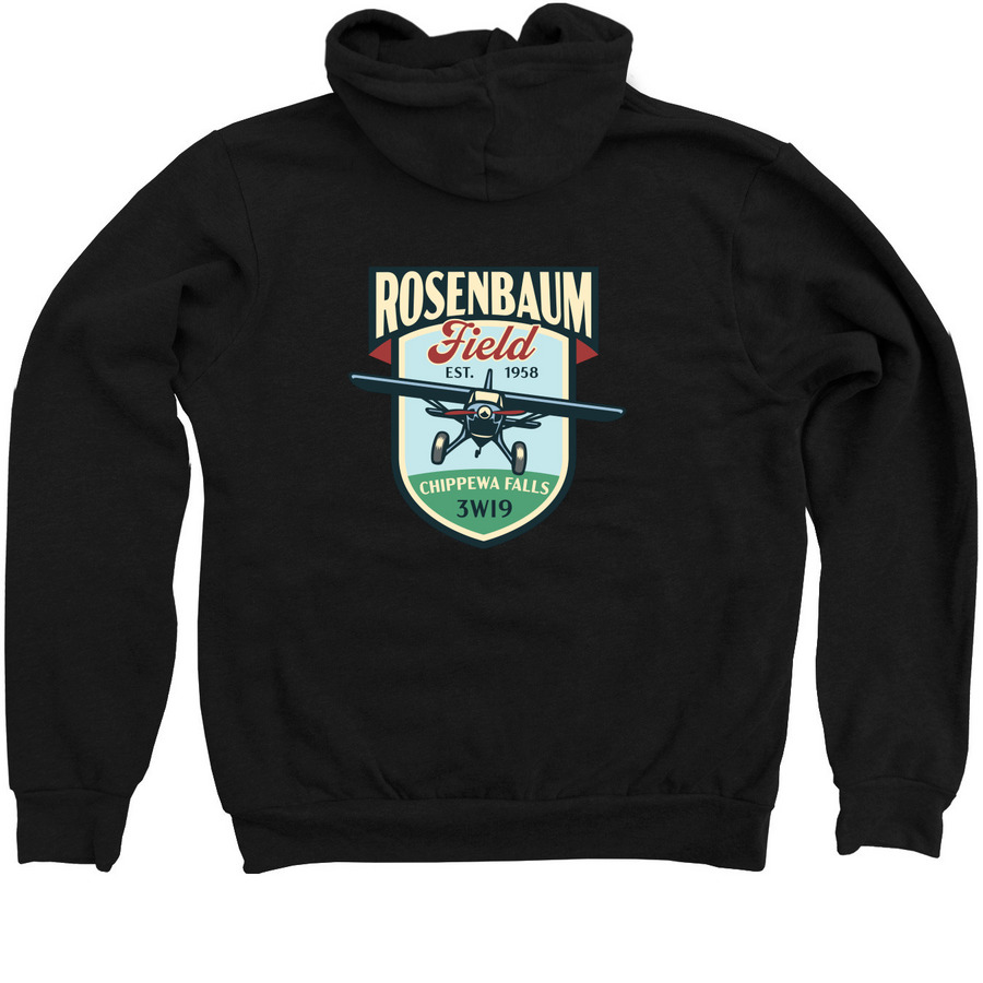 Long Sleeve Shirts Full Color Logo Back, a Black Zip Up Hoodie (back-view)