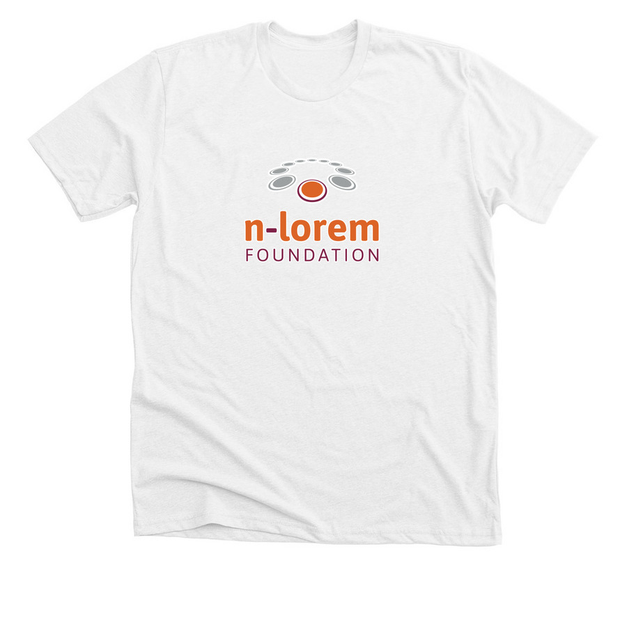 n-Lorem Foundation Vertical Logo, a Solid White Blend Premium Unisex Tee