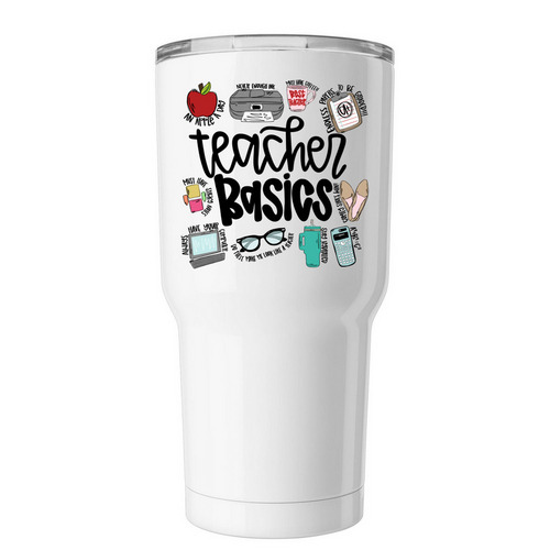 Teacher Basics Tumbler, a White Insulated Tumbler