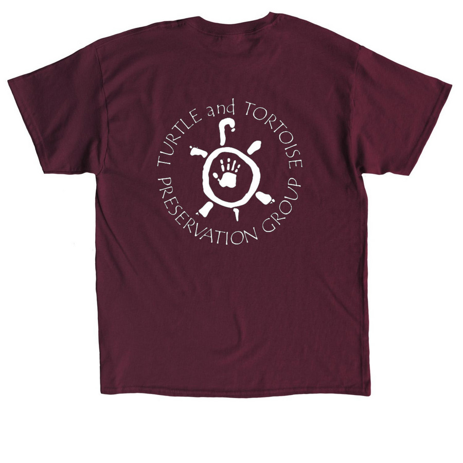 Turtles have feelings too, a Maroon Classic Unisex Tee (back-view)
