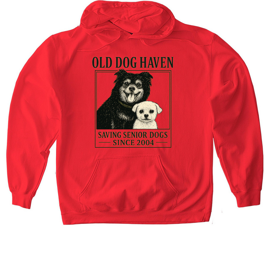 ODH Bear & Mimmo, a Red Gildan Softstyle Pullover Hoodie