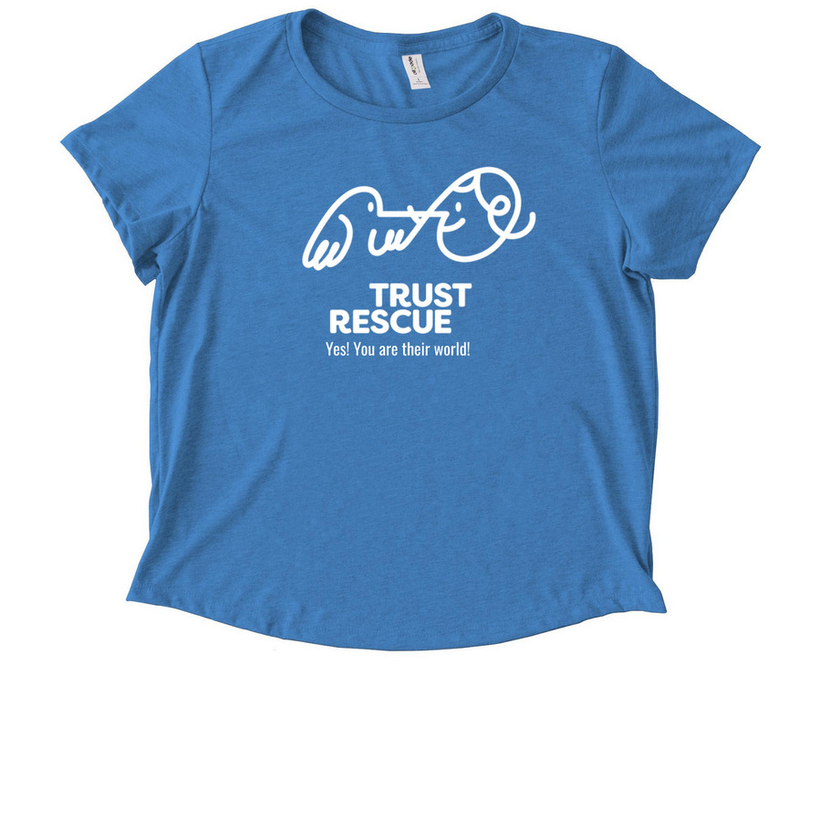Trust Rescue, a Azure Blue Allmade Eco Triblend Women?s Scoop Neck Tee