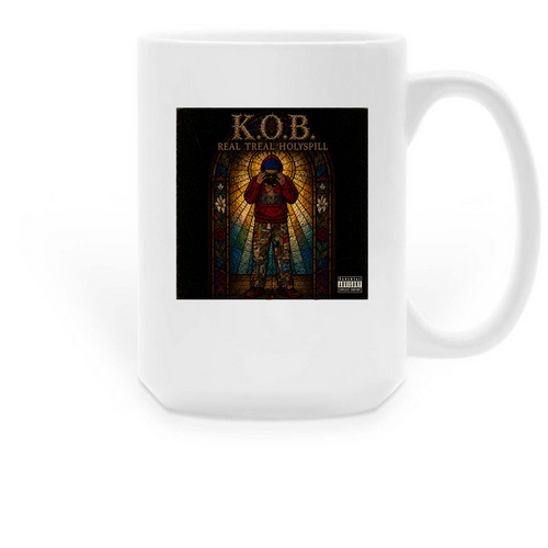 K.O.B. REAL TREAL HOLYSPILL COFFEE MUG, a White Large Coffee Mug