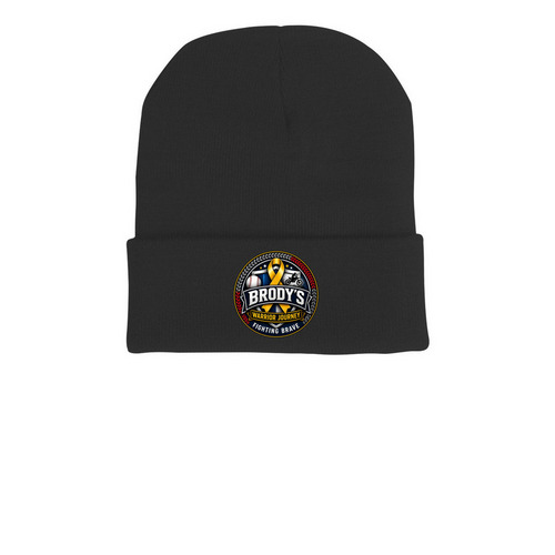Beanies&nbsp;, a Black Printed Cuffed Beanie