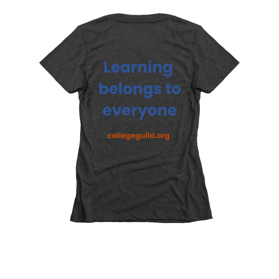 College Guild Logo Shirt, a Charcoal Women's Slim Fit Tee (back-view)