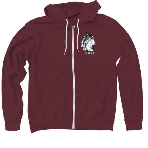 Borzoi Life Zip Up Hoodies, a Maroon Zip Up Hoodie