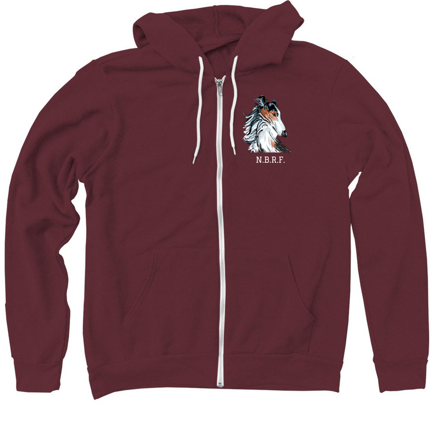 Borzoi Life Zip Up Hoodies, a Maroon Zip Up Hoodie