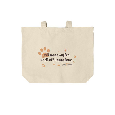 Until None Suffer Tote, a Natural Cotton Canvas Tote Bag