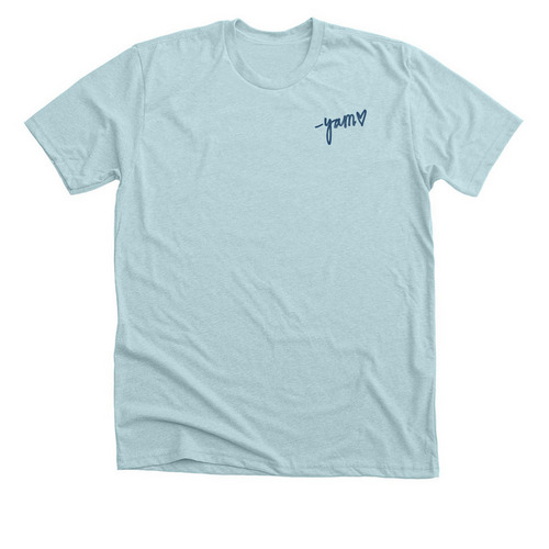 YAM - Risk Something New, a Heather Ice Blue Premium Unisex Tee