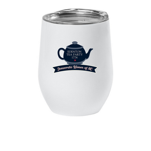 The Official Tipsy Tea Tumbler, a White Insulated Wine Cup