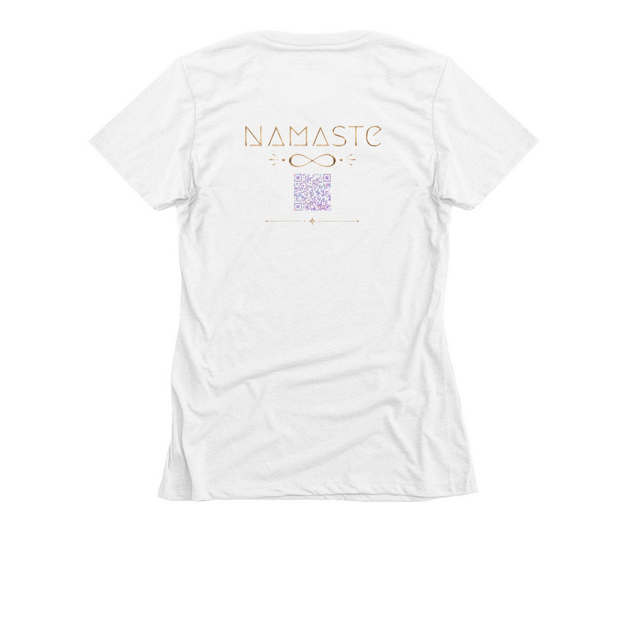 Brand Merch, a White Women's Slim Fit Tee (back-view)