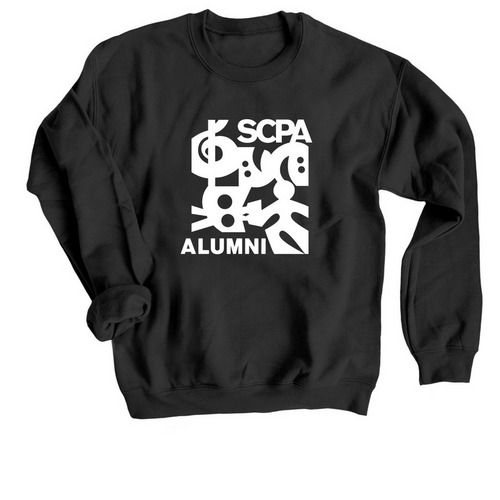 OG SCPA Alumni Logo ? Black, a Black Crewneck Sweatshirt