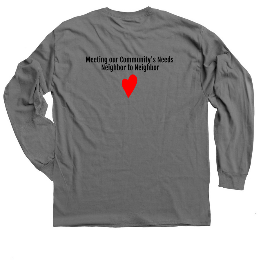 Standard Apparel, a Charcoal Classic Long Sleeve Tee (back-view)