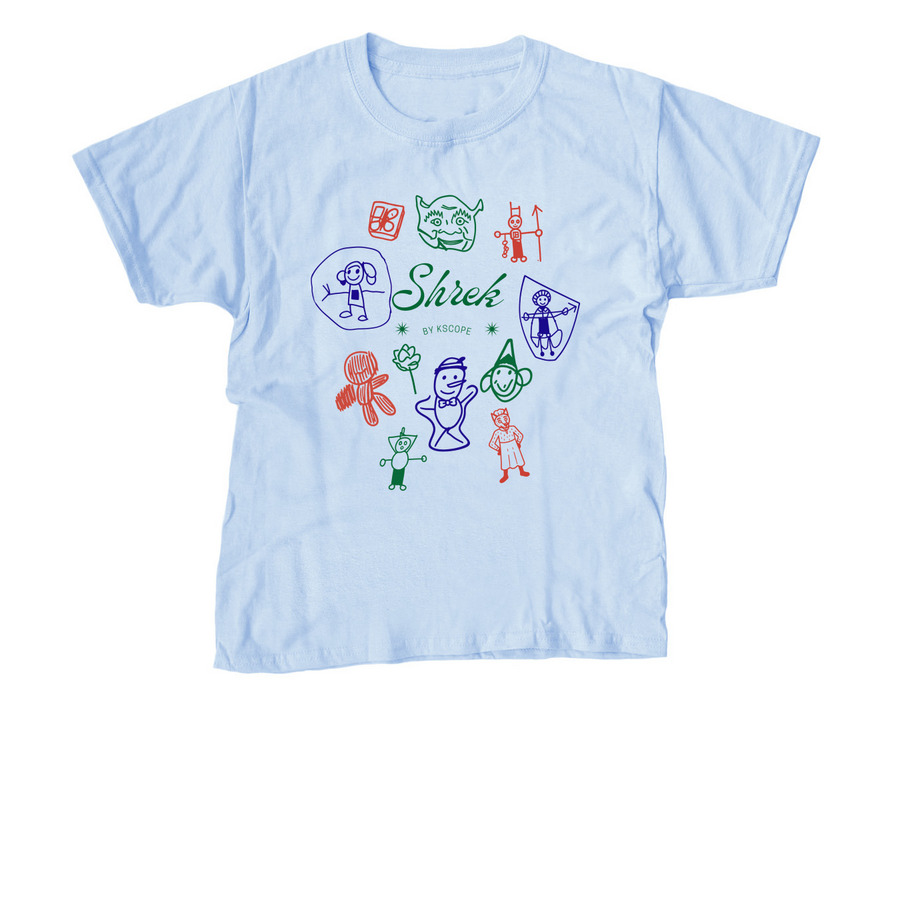 Shrek Jr the Musical The Movie, a Light Blue Youth Unisex Tee
