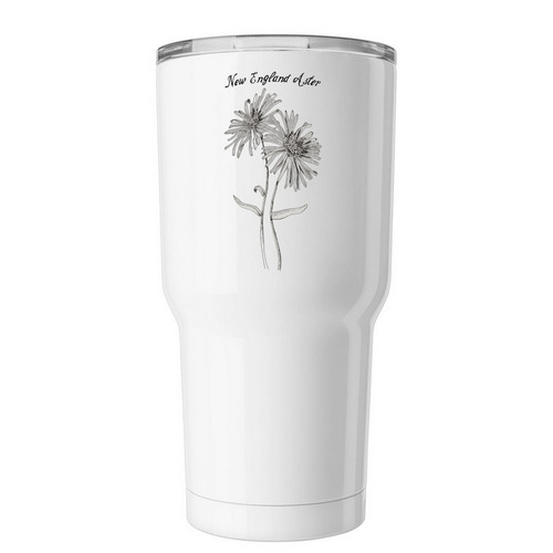 New England Aster Art&nbsp;, a White Insulated Tumbler