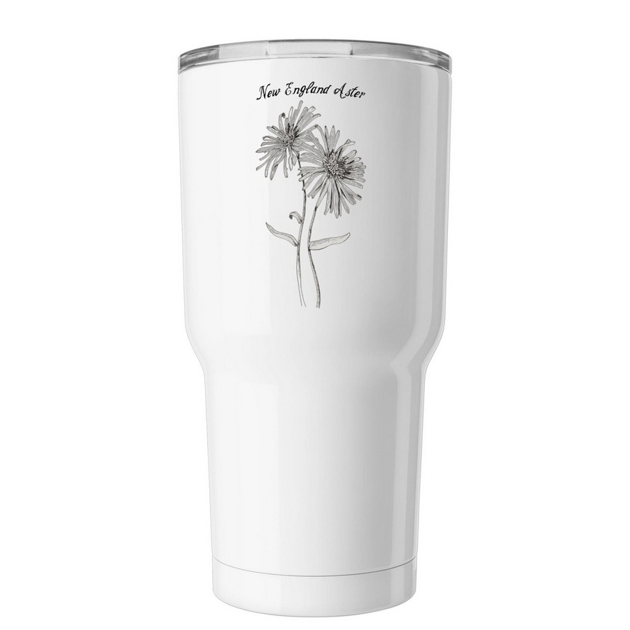 New England Aster Art&nbsp;, a White Insulated Tumbler