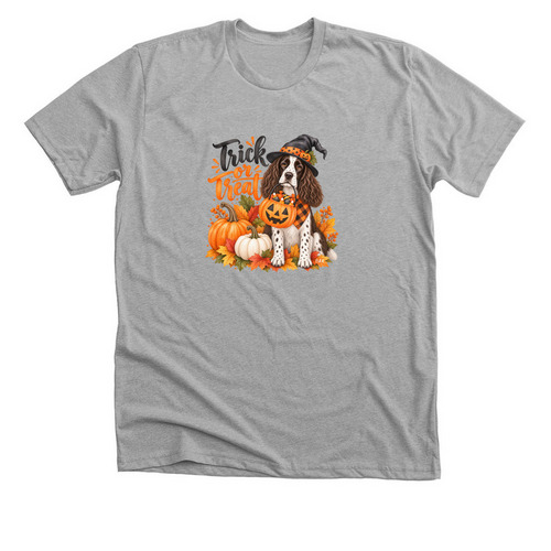Trick or Treat, Springer Style, a Athletic Heather Premium Unisex Tee
