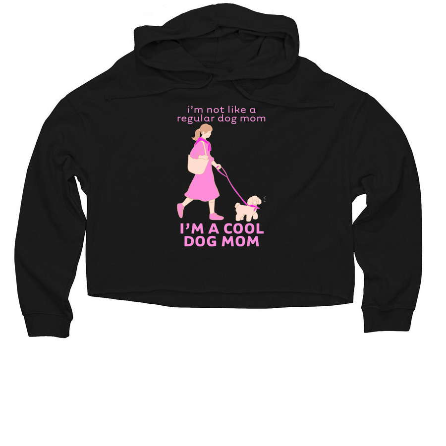 I?m A Cool Dog Mom, a Black Women?s Lightweight Cropped Hoodie
