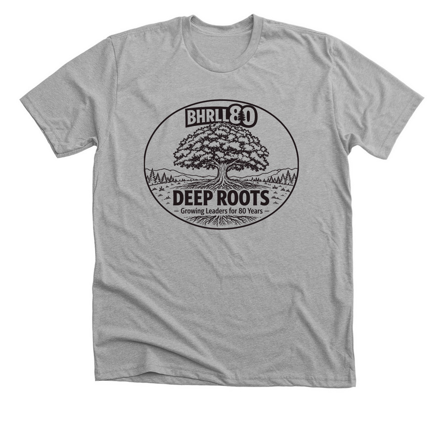 Growing Leaders for 80 Years, a Athletic Heather Premium Unisex Tee