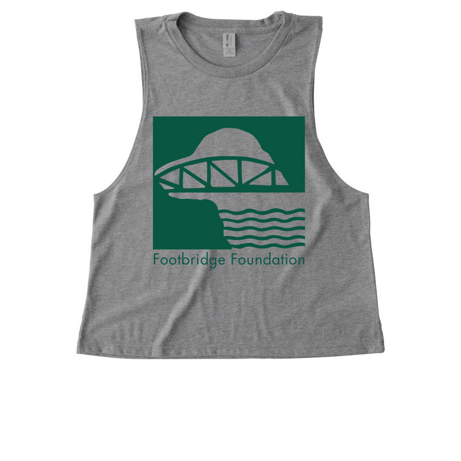 Footbridge Foundation - Green Logo, a Aluminum Grey Allmade Eco Triblend Women?s Muscle Tank