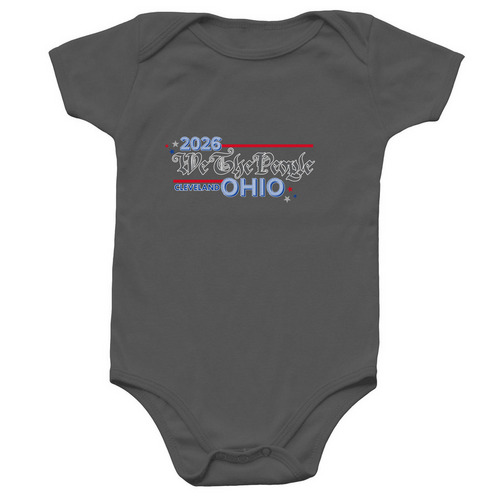 CLEVELAND Baby Onesie - WTP OH, a Charcoal Infant Onesie