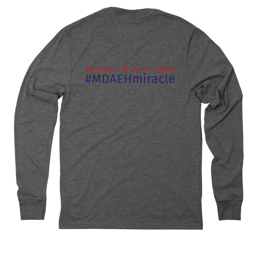 Classic Miracle Fund, a Aluminum Grey Allmade Eco Triblend Long Sleeve Tee (back-view)