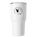I GIVE A WHOOP TUMBLER, a White Insulated Tumbler (back-view)