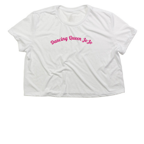 ??JoJo??, a White Women?s Flowy Cropped Tee