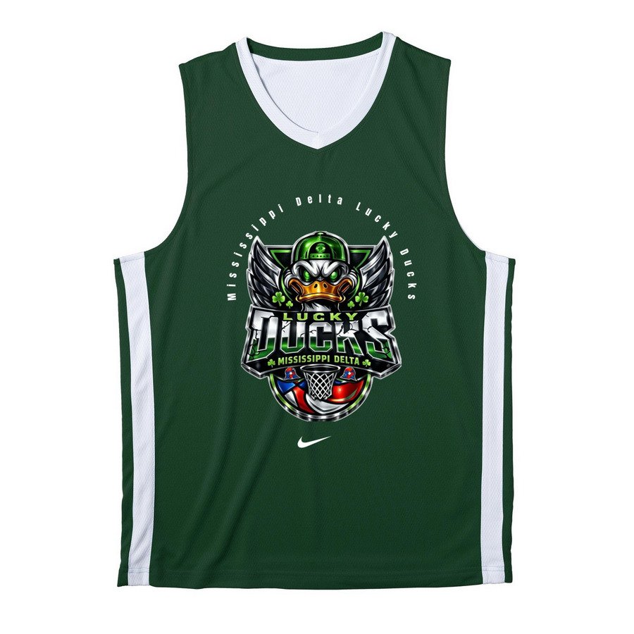 LH3 FAN SEMI PRO JERSEY, a Forest Green/ White Reversible Basketball Jersey